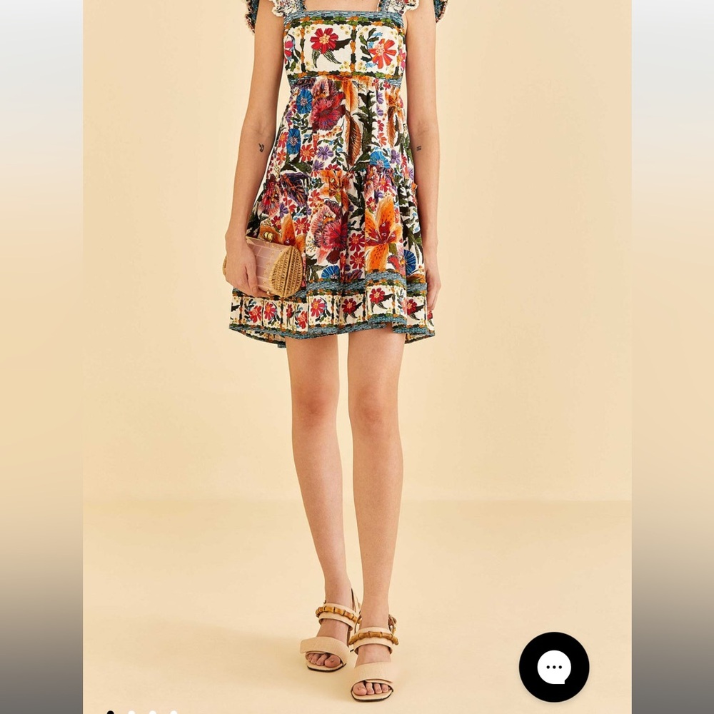 Farm Rio Tropical Yard Mini Dress M brand new